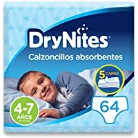 DryNites - Calzoncillos absorbentes para niño - 4 - 7 años (17-30 kg)- 4 paquetes x 16 uds (64 unidades)